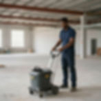 Commercial cleaning Maryland professional using a floor scrubber.