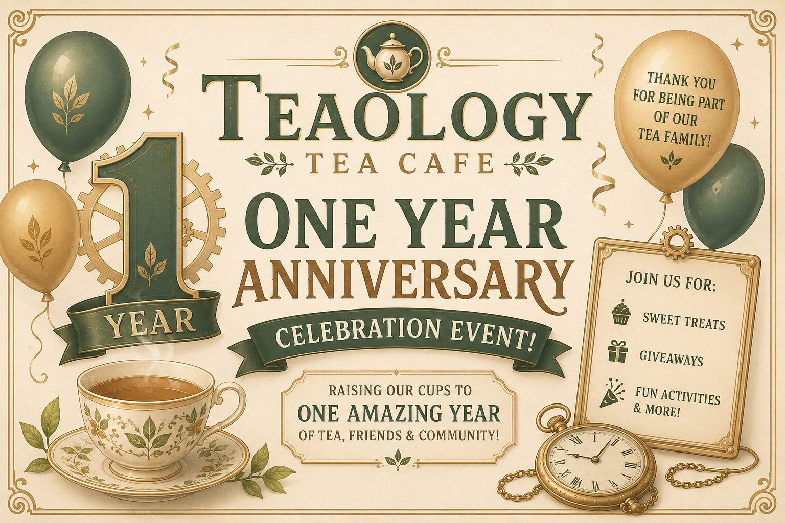 Teaology One Year Anniversary Celebration at Teaology Tea Cafe