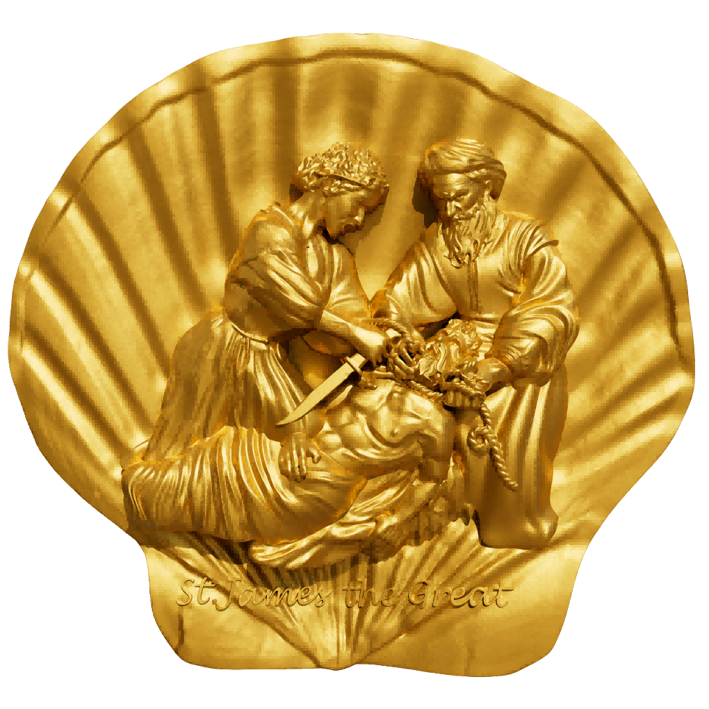 12 APOSTLES: ST. JAMES THE GREAT (Gold Glided) - 2oz Silver Coin 2000 Francs