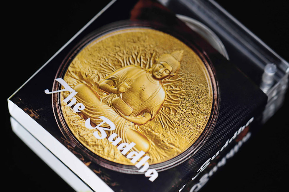 Thumbnail: THE BUDDHA - République Gabonaise - 2oz Pure Silver Coin, 50mm (Gold Glided)