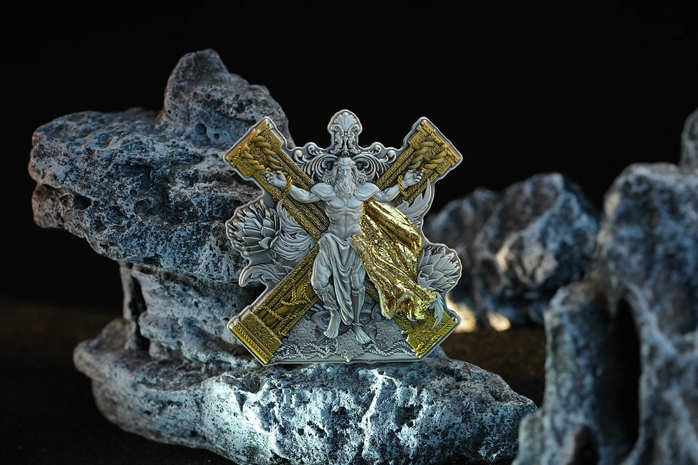 Thumbnail: 12 APOSTLES: ST. ANDREW - 2oz Antique Silver Coin 2000 Francs Cameroon