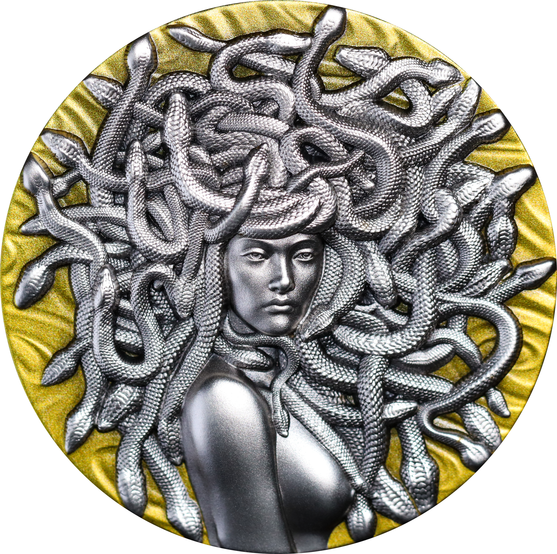 REPUBLIC GABONAISE MEDUSA - Silver 3oz Pure