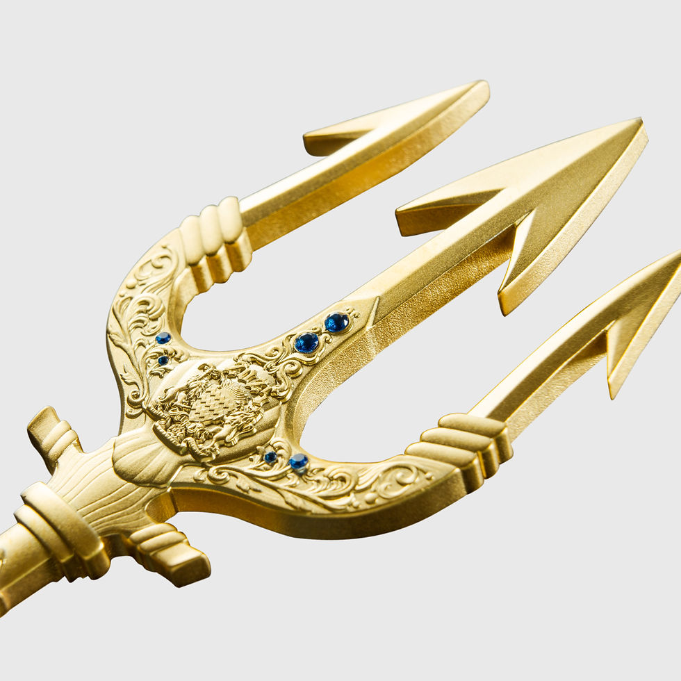 Thumbnail: Poseidon Trident 2 oz Silver Coin (Gold Gilded) 2025 Tchad