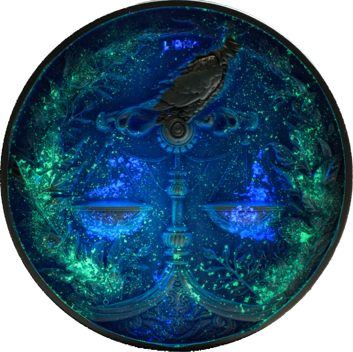 LIBRA TWELVE ZODIAC SIGNS - Glow in the Dark - Silver 5oz Pure by Mint of MK