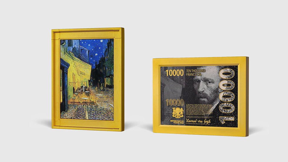 Thumbnail: CAFÉ TERRACE AT NIGHT BY VINCENT VAN GOGH - Gold Gilded 2oz