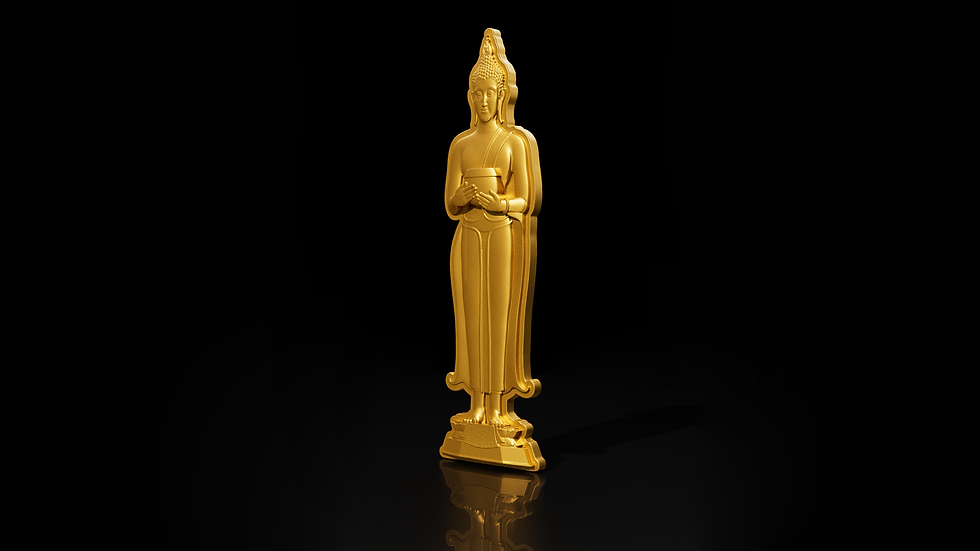 Thumbnail: WEDNESDAY BUDDHA - The Gesture of Receiving Alms 1oz Silver Coin 5000Franc Chad