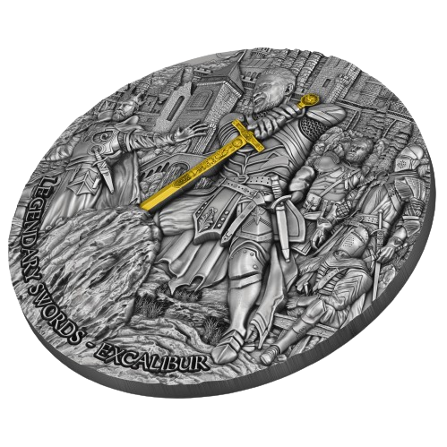 Thumbnail: EXCALIBUR - Legendary Swords - 2oz .999 Silver $5 Niue 2024
