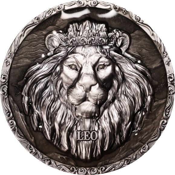 Thumbnail: LEO TWELVE ZODIAC SIGNS - Glow in the Dark - Silver 5oz Pure