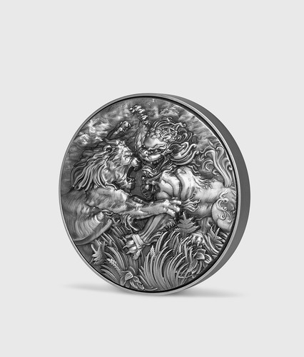 AFRICAN LION VS CHINESE GUARDIAN LION 2oz | Nice Coin