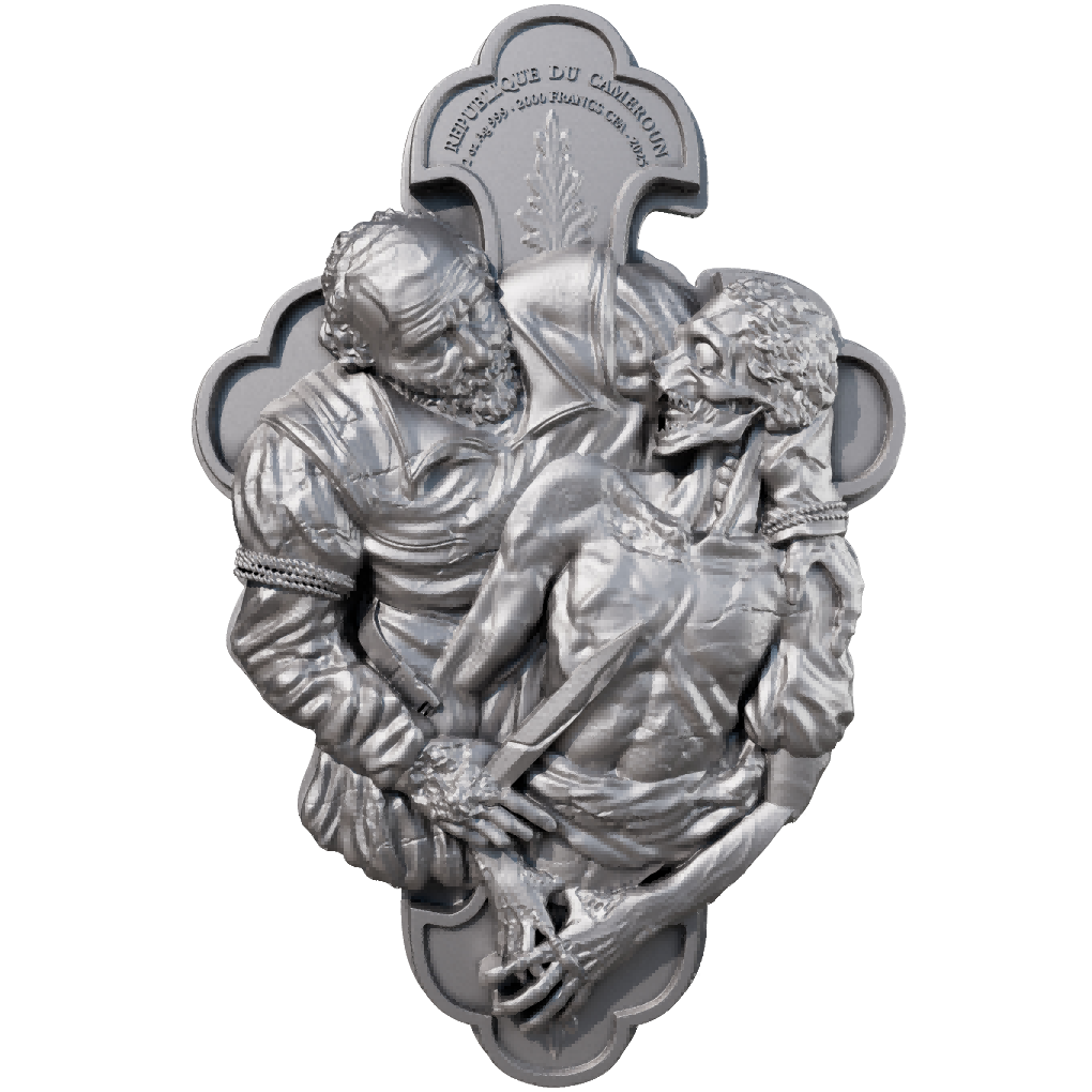 12 APOSTLES: ST. BARTHOLOMEW (Antique) - 2oz Silver Coin 2000 Francs