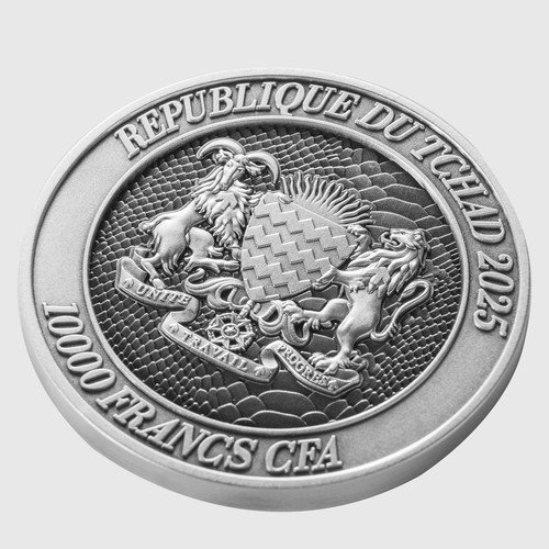 SERPENT EMERGING FROM LAIR (ANTIQUED FINISH) 2oz Pure Silver