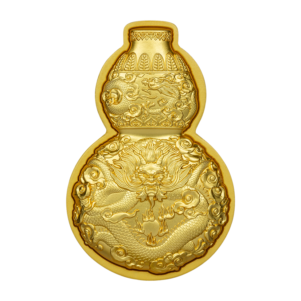 DRAGON HULU BOTTLE GOURD - Gold Gilded 1oz