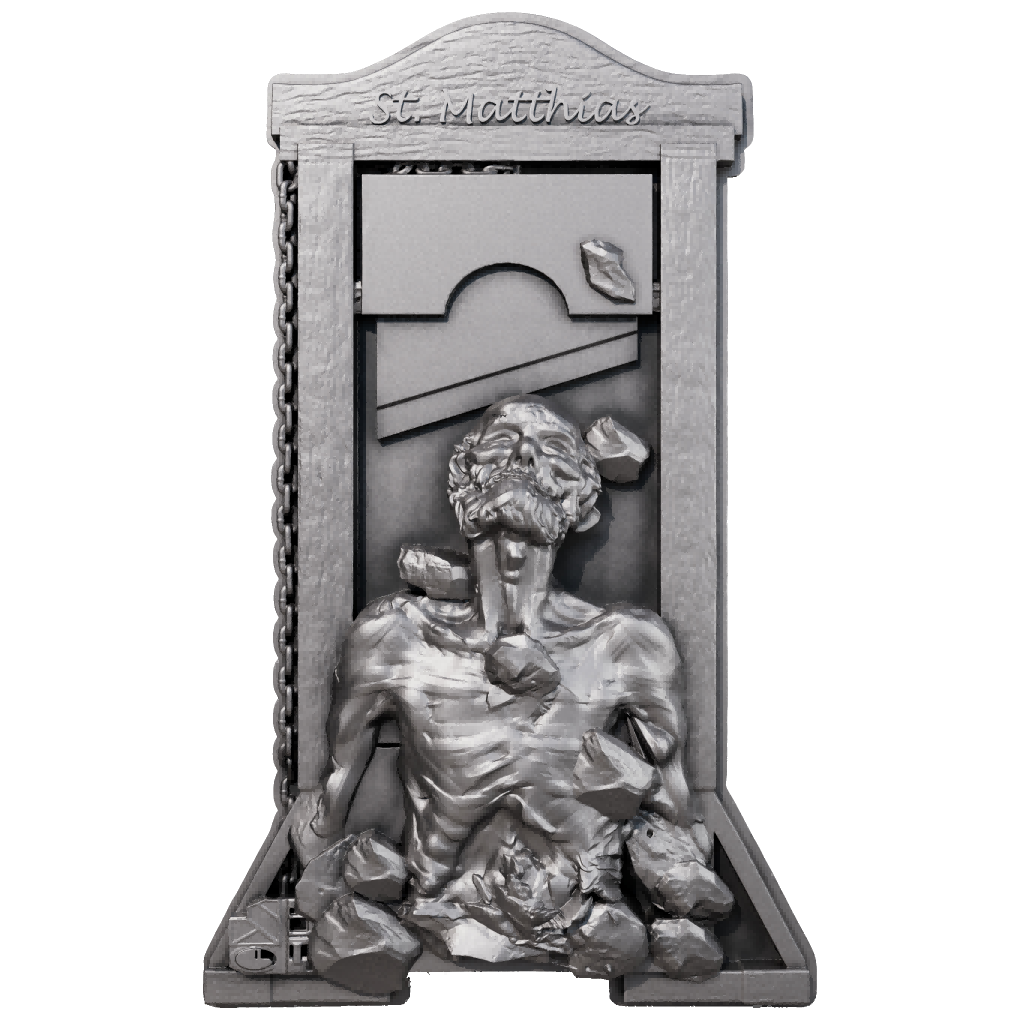 12 APOSTLES: ST. MATTHIAS (Antique) - 2oz Silver Coin 2000 Francs