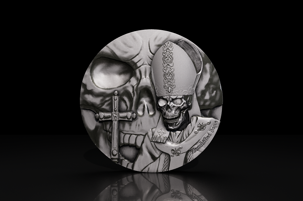 Thumbnail: ZOMBIFIED POPE - 2oz Silver Coin 2000 Francs Cameroon