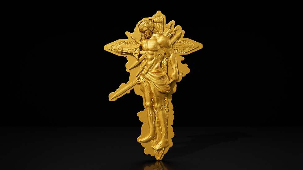 Thumbnail: 12 APOSTLES: ST. THOMAS (Gold Glided) - 2oz Silver Coin 2000 Francs