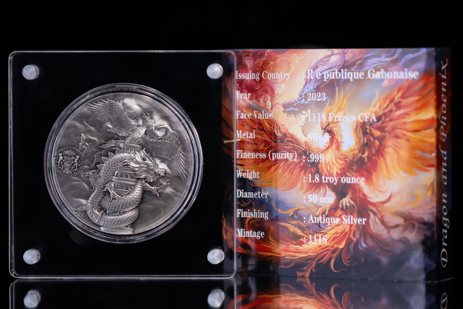 Thumbnail: DRAGON & PHOENIX: THE POWER PAIRING  - 1.8oz Pure Silver Coin