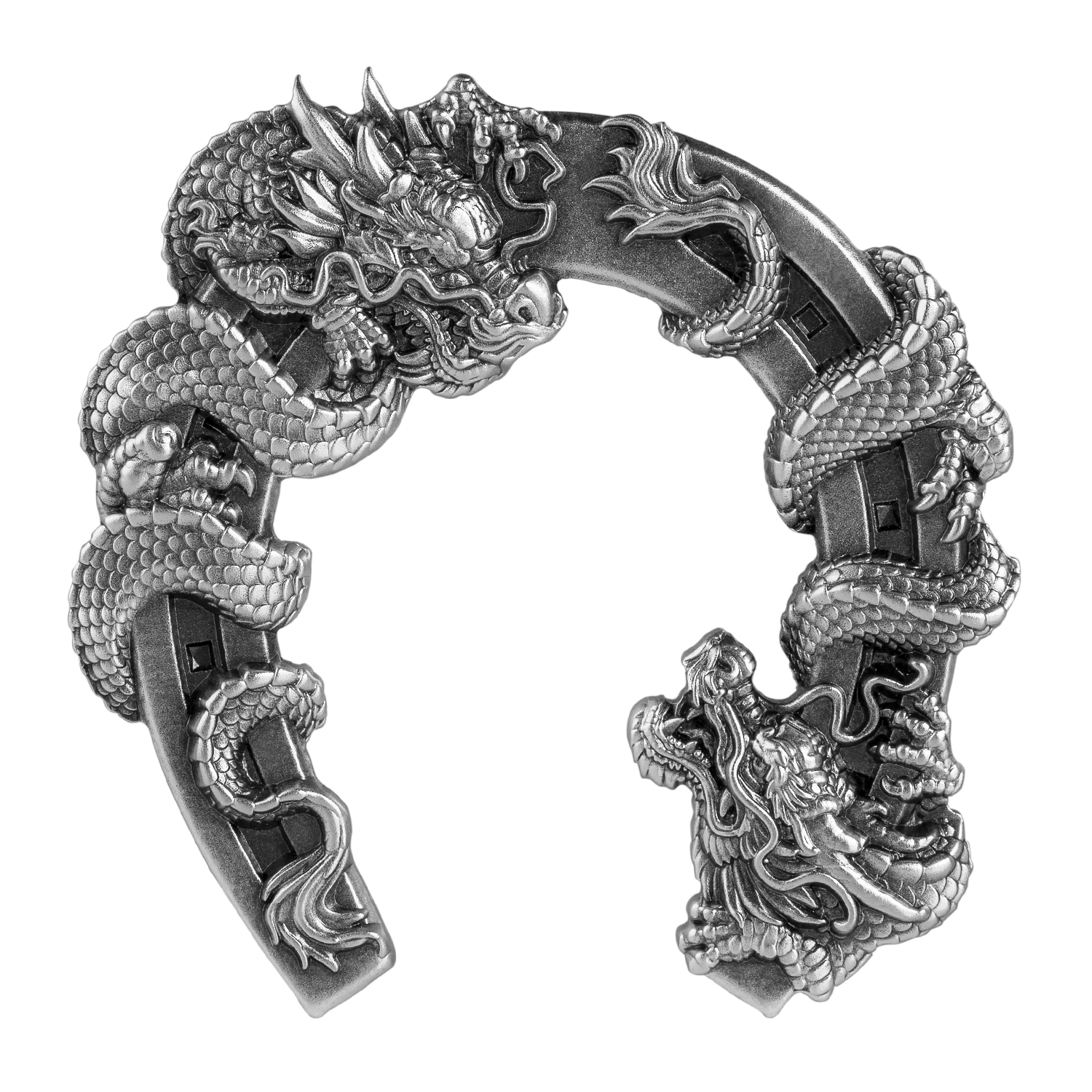 DRAGONS HORSESHOE - Antique Finishing 1oz Pure