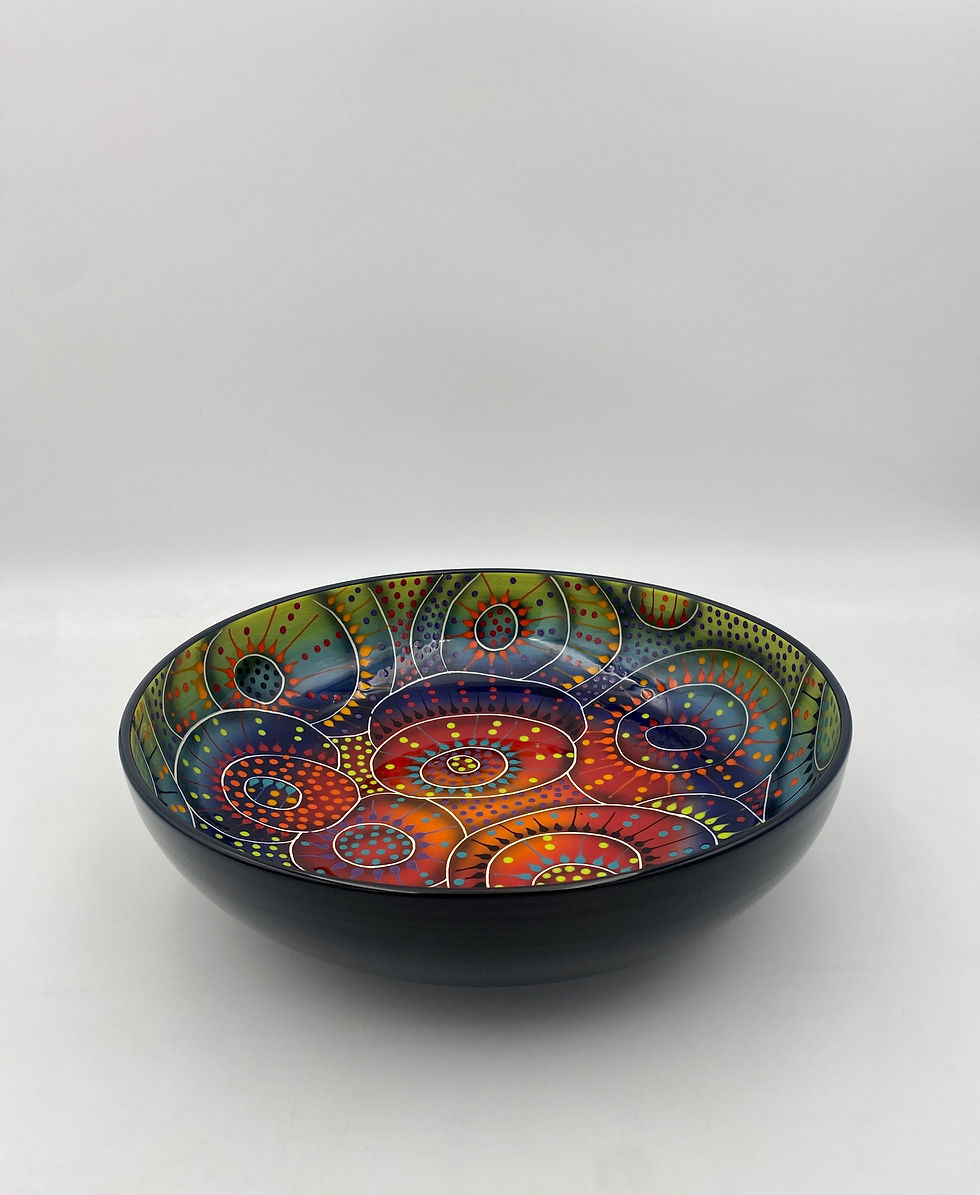Thumbnail: 14" Crazy Carved Shallow Bowl