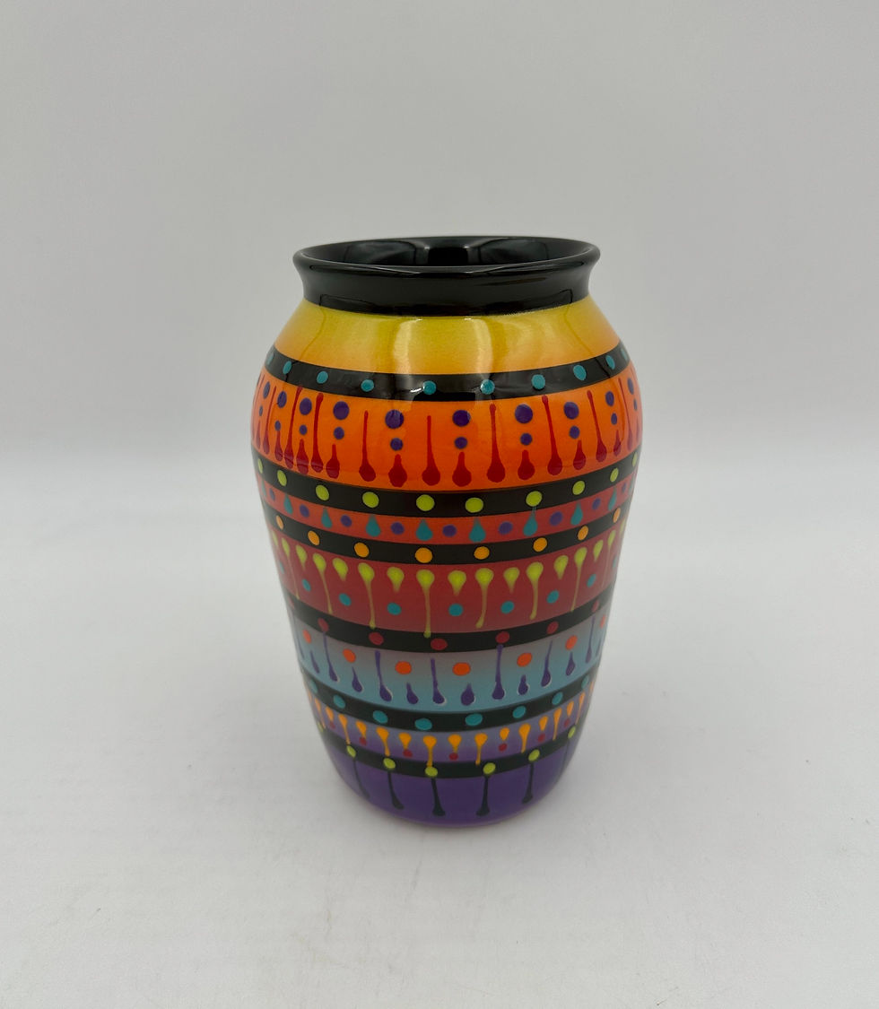 7” Multi-Stripe Vase