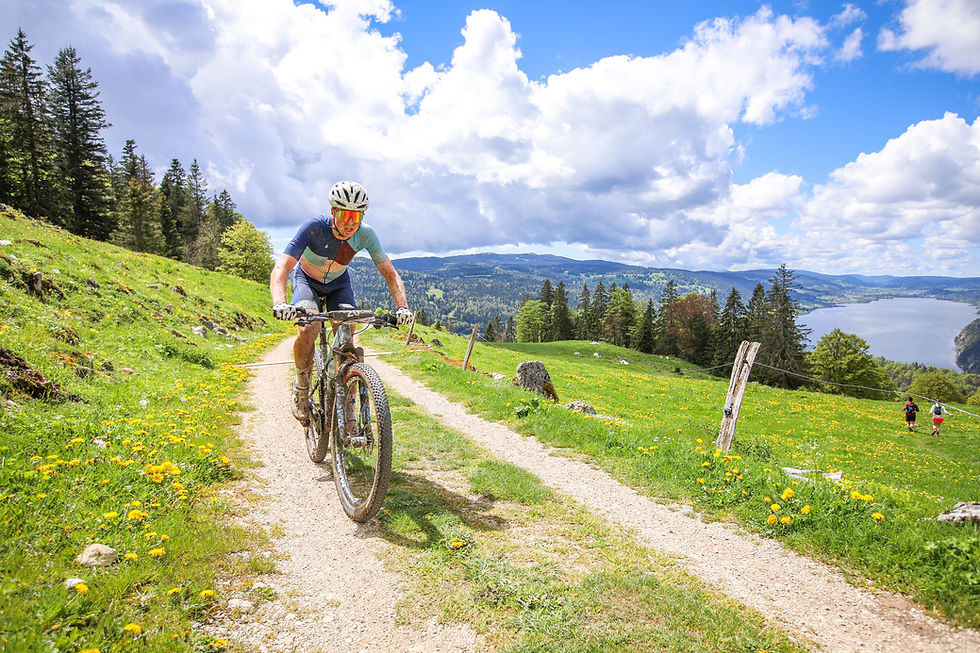 Chris Mehlman riding Pivot mountain bike