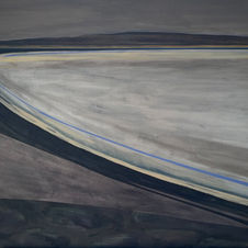 Abstracted landscape painting on display at The Found Gallery