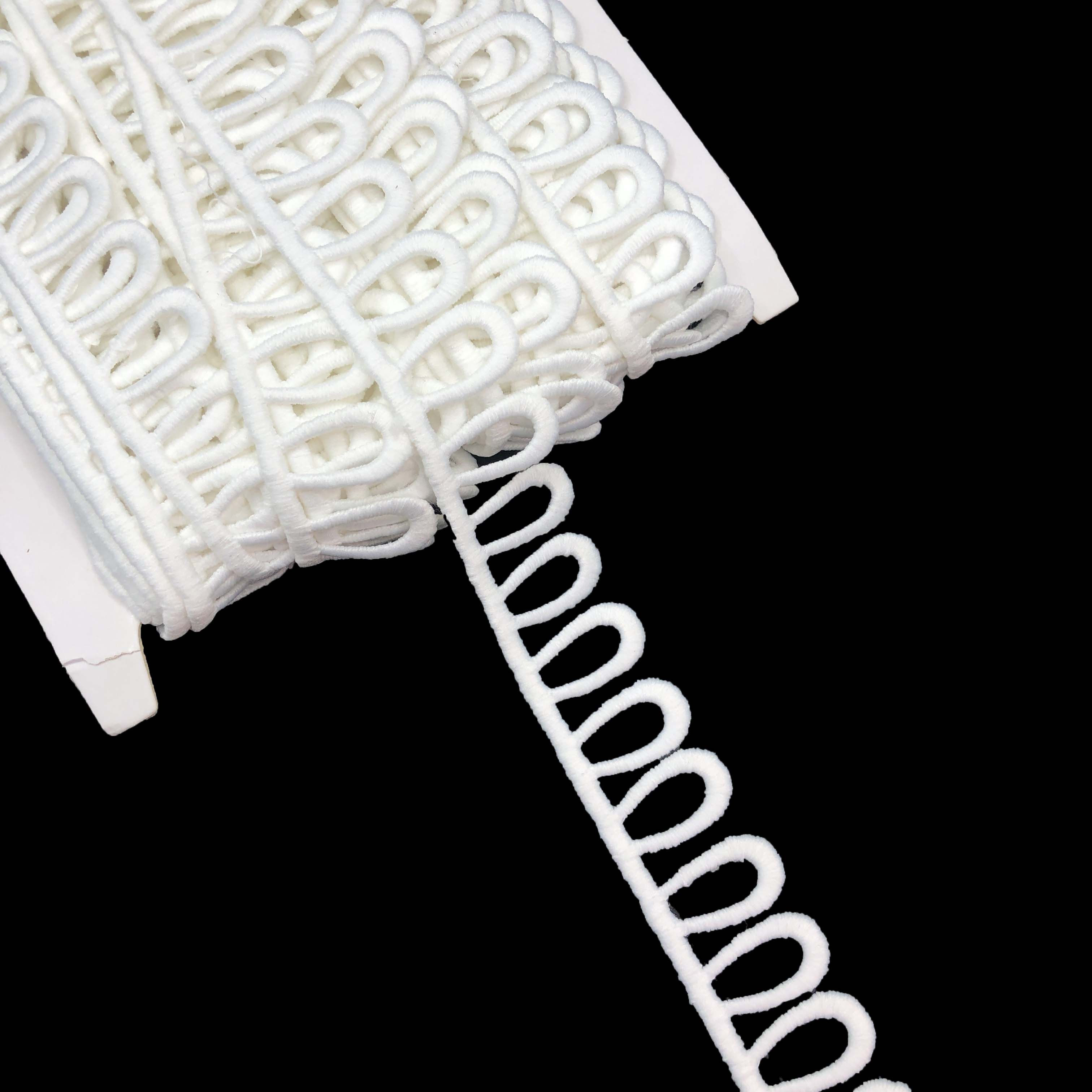 White Guipure Border Lace 2.2cm Wide for DIY Crafts Sewing Dress & Decoration