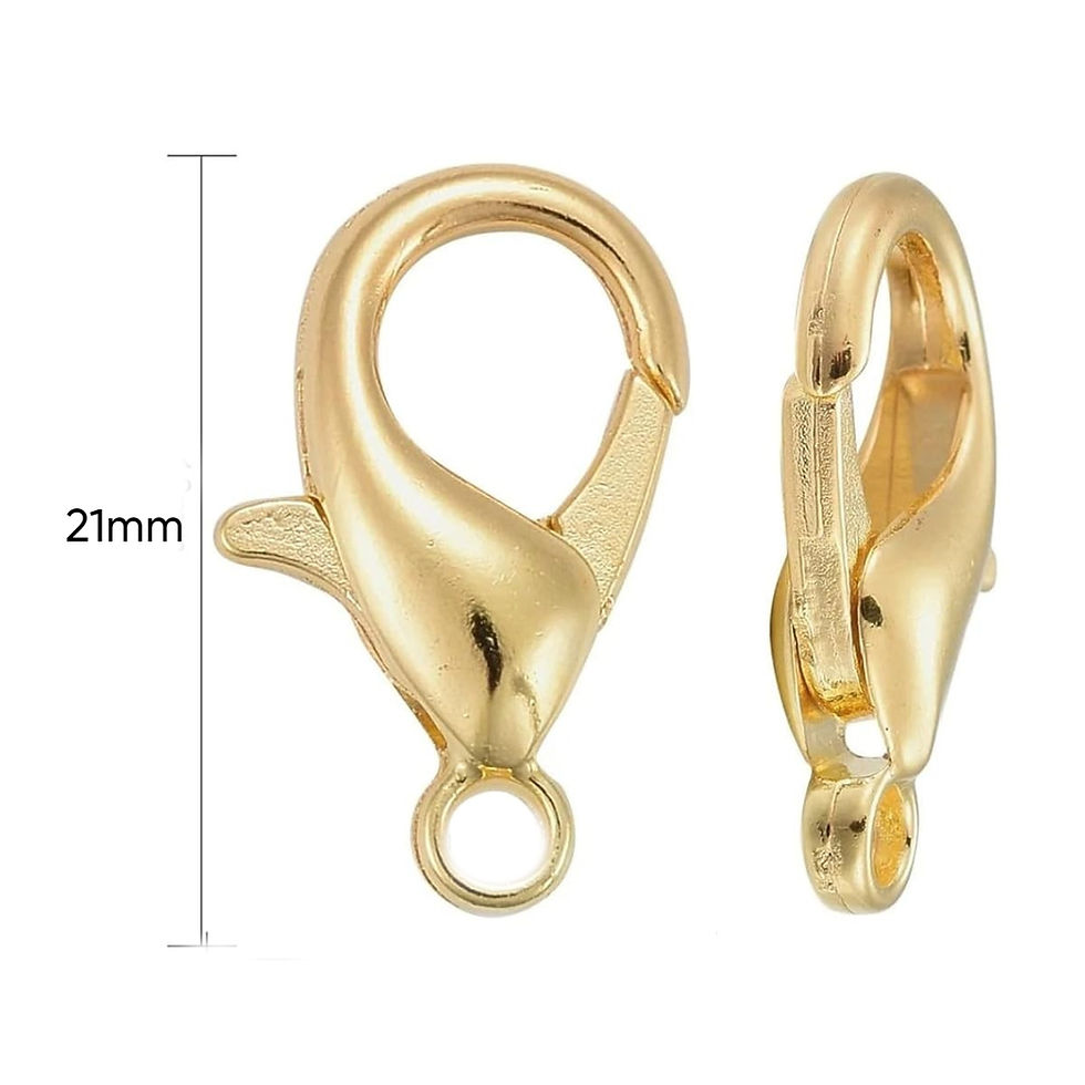 Thumbnail: Golden Curved Stainless Lobster Clasps for DIY Craft Jewelry Making Sizes10-21mm