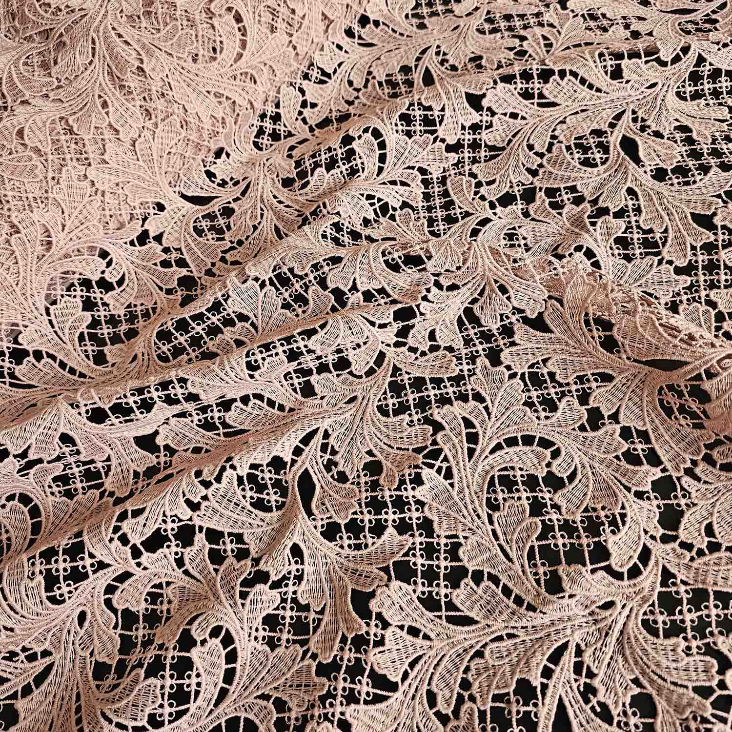 Dark Old Rose Guipure Lace Fabric