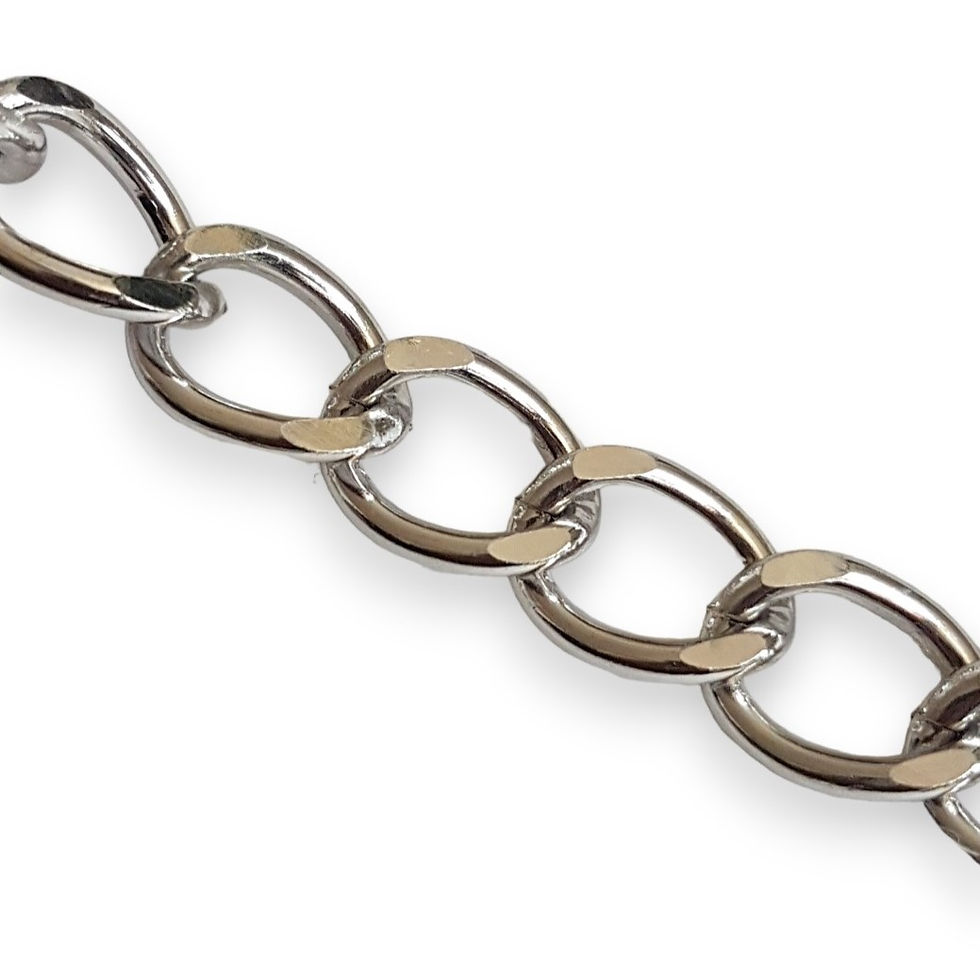 Thumbnail: Aluminum Curb Chains Silver Plated 18mm for Crafts and Jewellery Making
