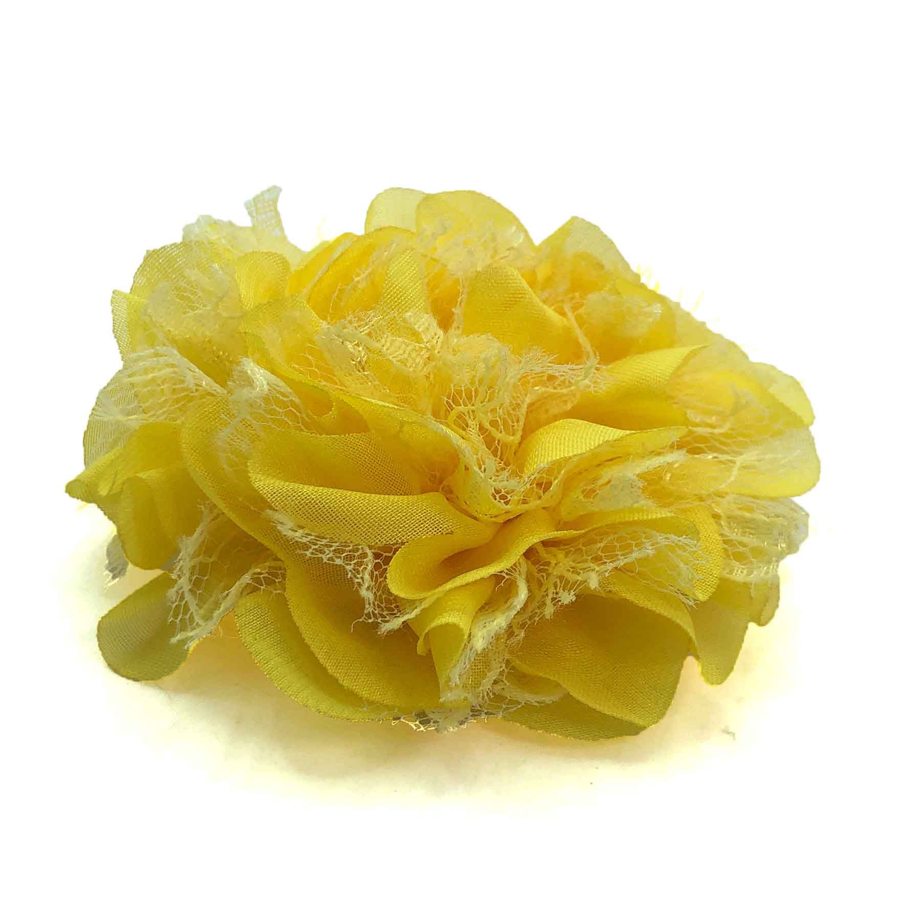 5Pcs Yellow Fabric Flowers 9cm for DIY Crafts Headpiece Appliques Ornament Decor
