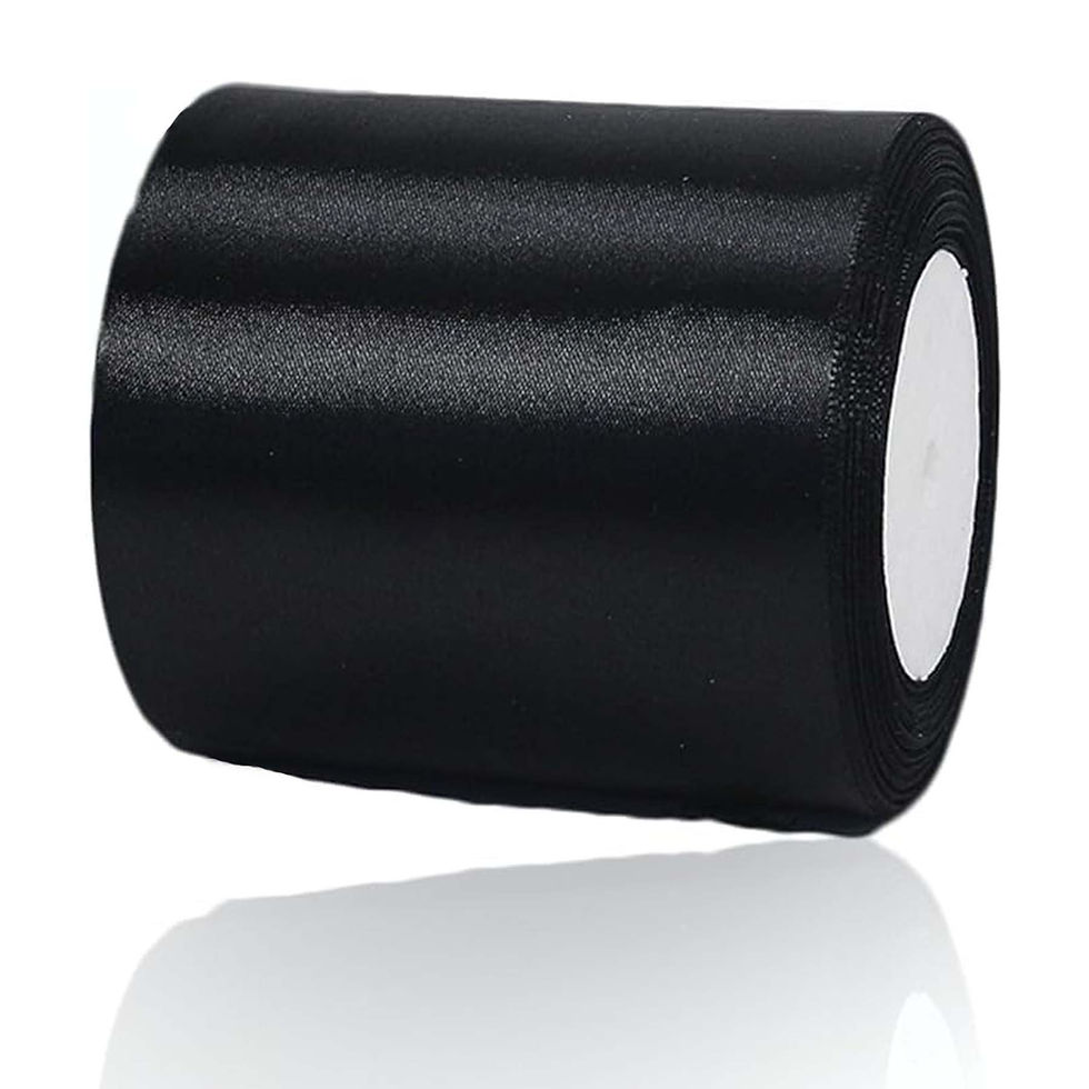 Thumbnail: Black Satin Ribbon 10cm Wide