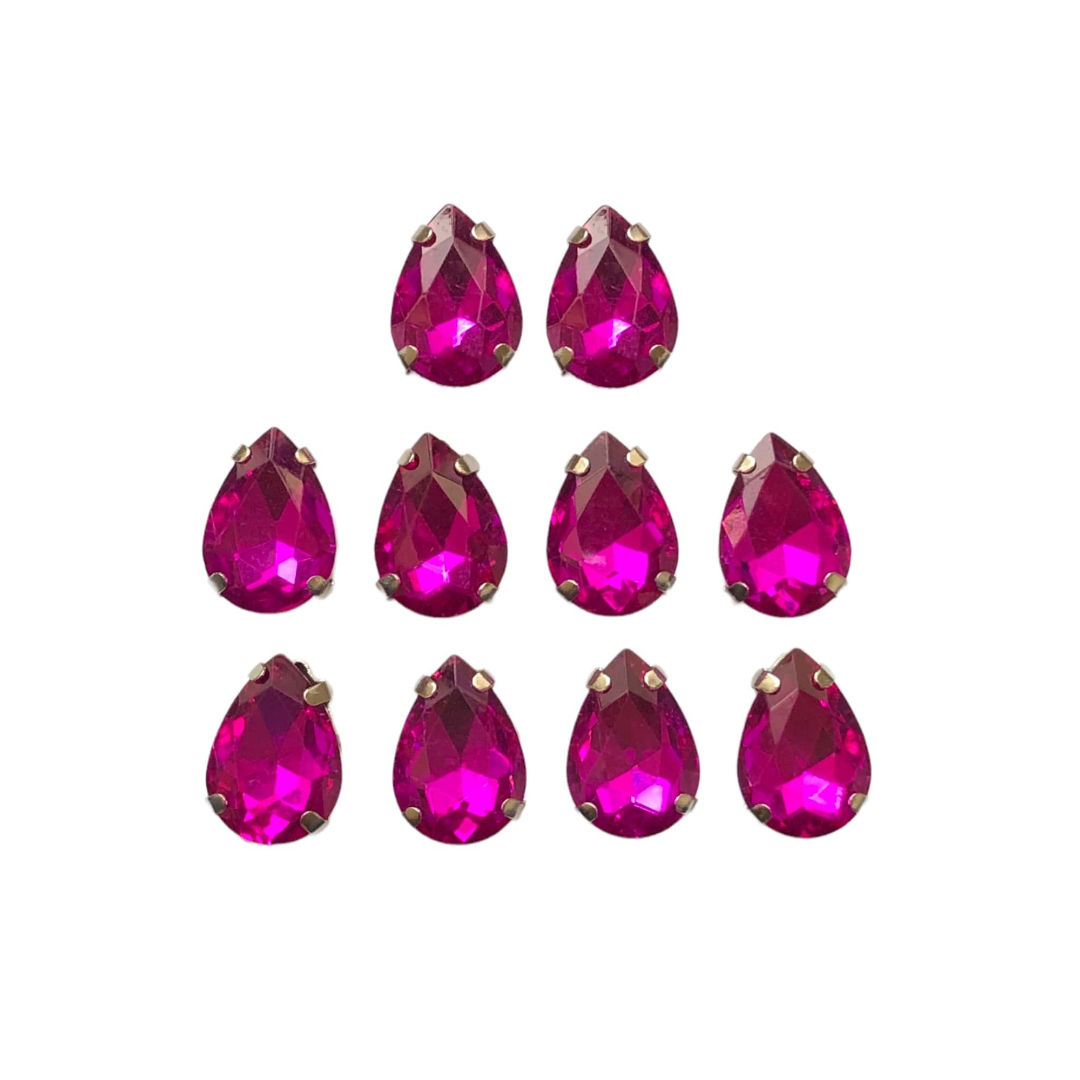 Drop Shape Fuchsia Crystal