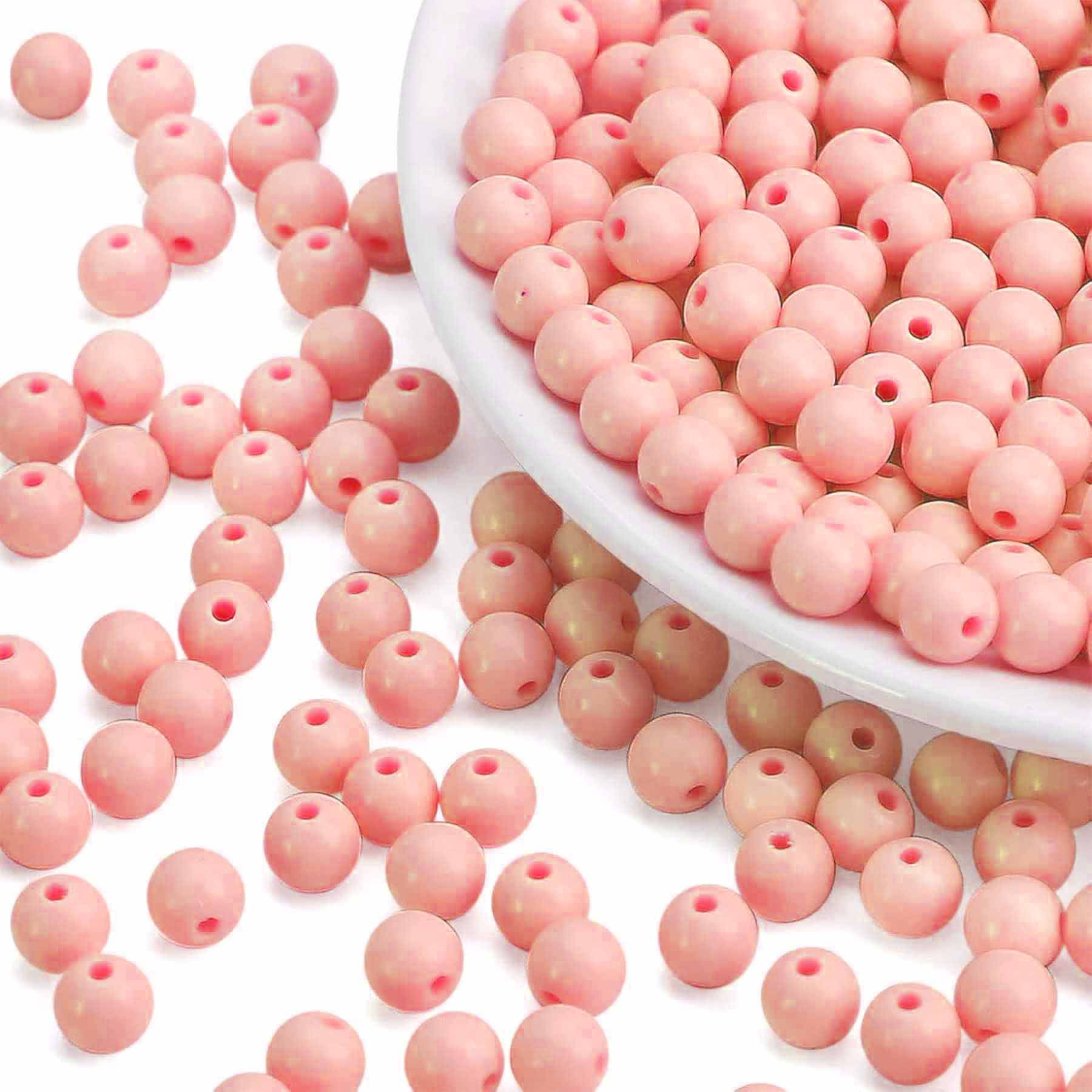 Peach round 6mm beads