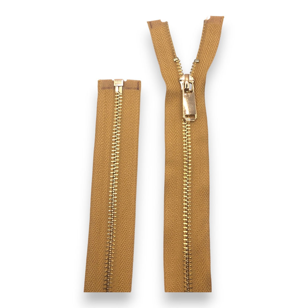 Thumbnail: 60CM Mustard Golden Slider Brass Separating Metal Zipper for Jacket Sewing
