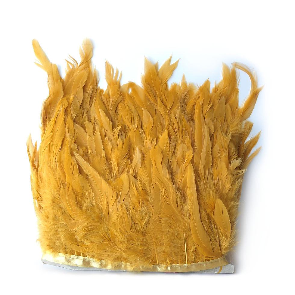Mustard Color Rooster Feather