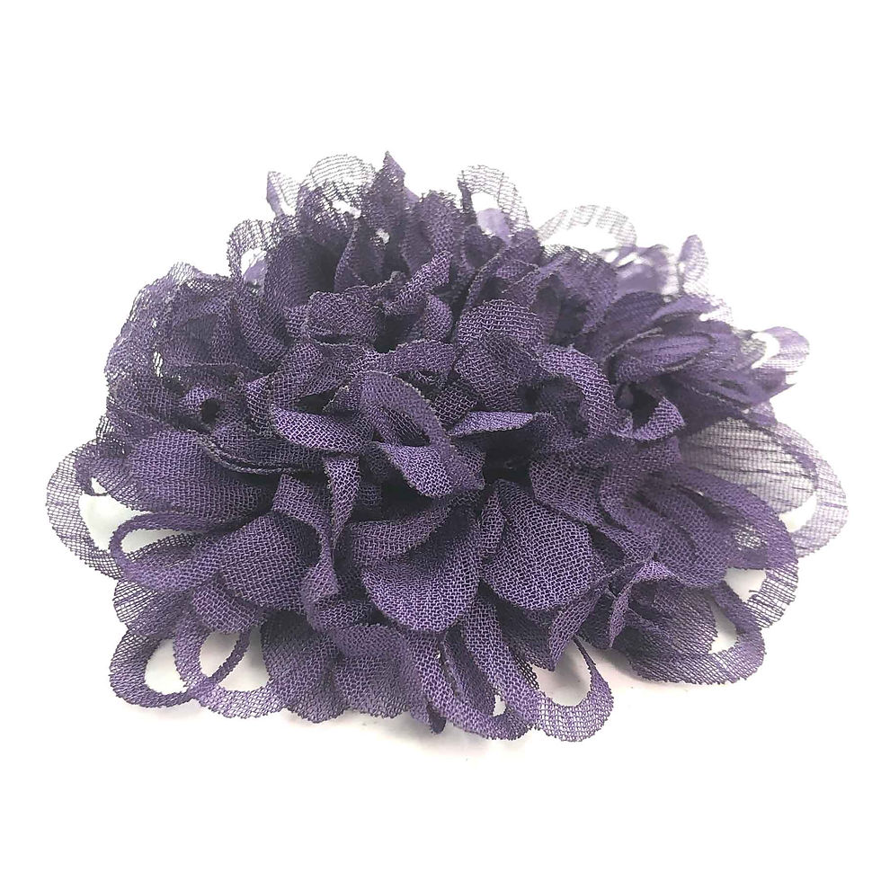 Thumbnail: 5Pcs Purple Fabric Flowers 8cm for DIY Crafts Headpiece Appliques Ornament Decor