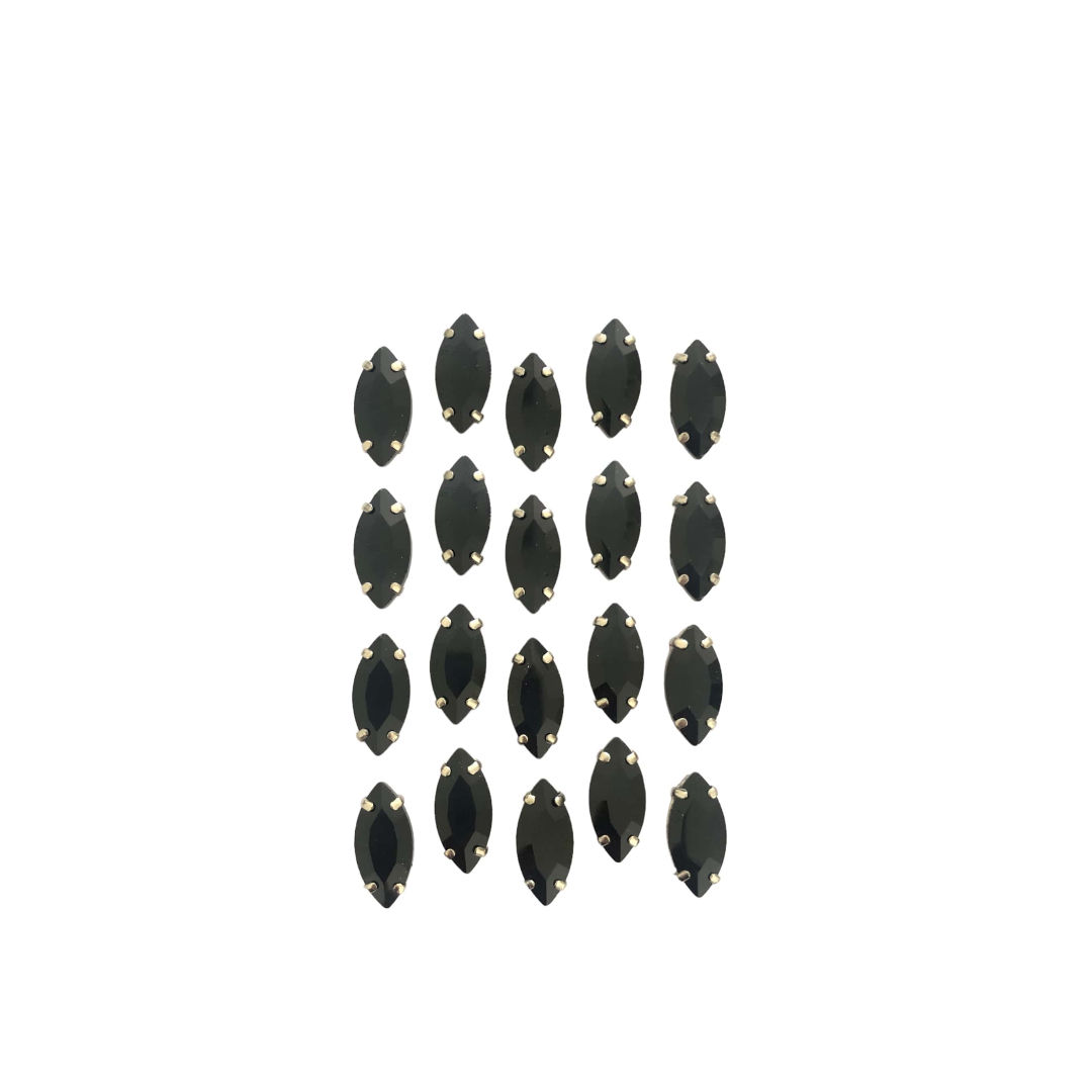Jet Black Eye Shape Crystal