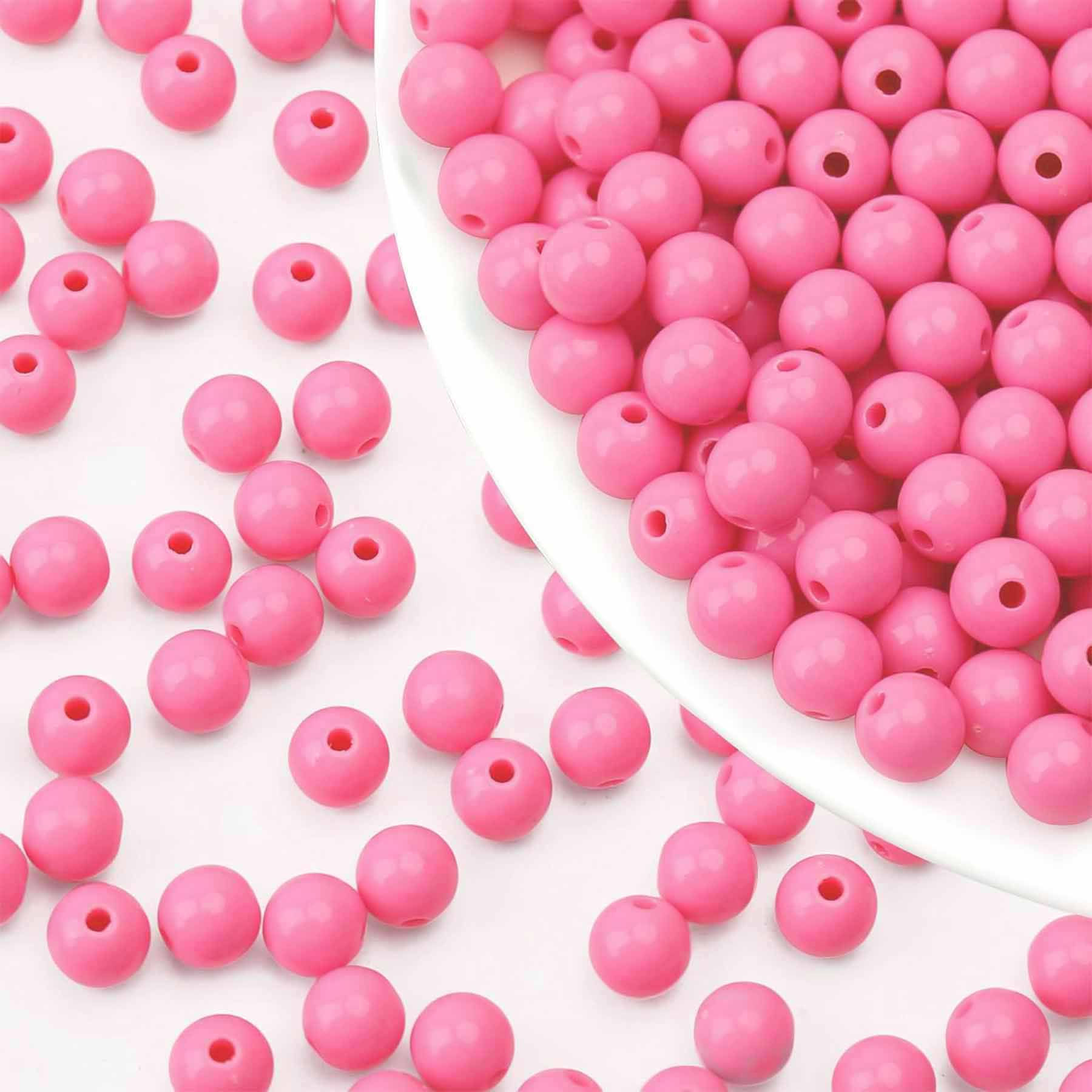 Barbie Pink 6mm round beads