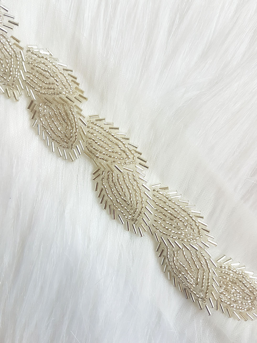 Thumbnail: High Quality Silver Embroidery Border Lace For Craft and Clothes Width 3cm