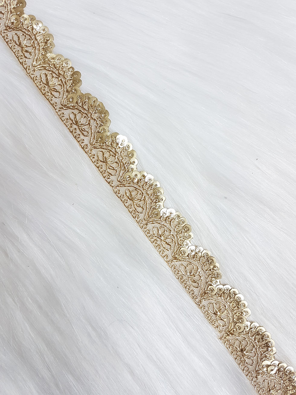 Thumbnail: Golden embroidery border lace