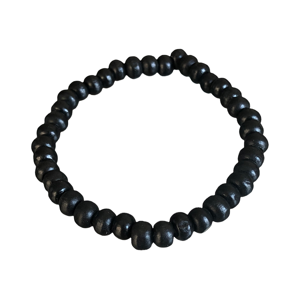 Black round beads bracelet