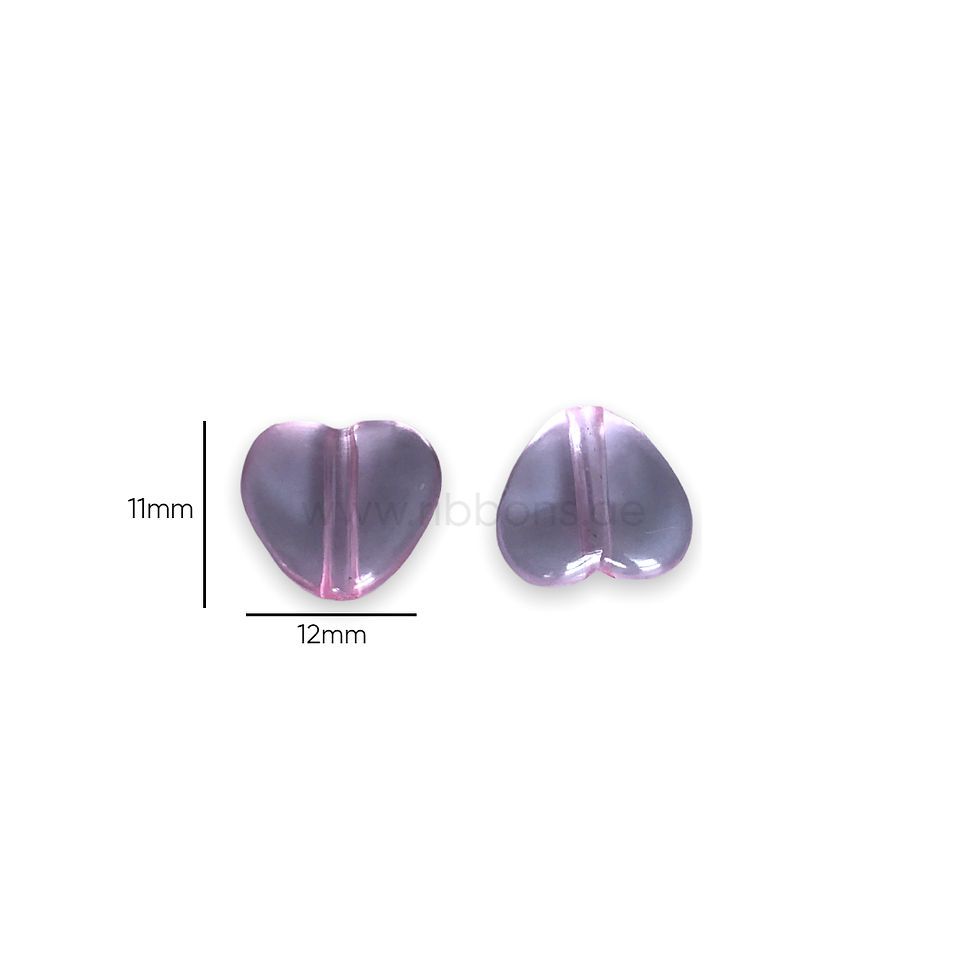 Thumbnail: Light Pink Plastic Heart Shape Beads