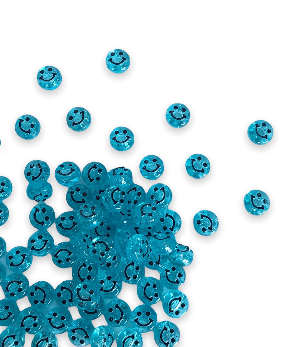 Smiley Face Acrylic Round Beads 90Pieces