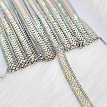 Rainbow Glue on rhinestone chain