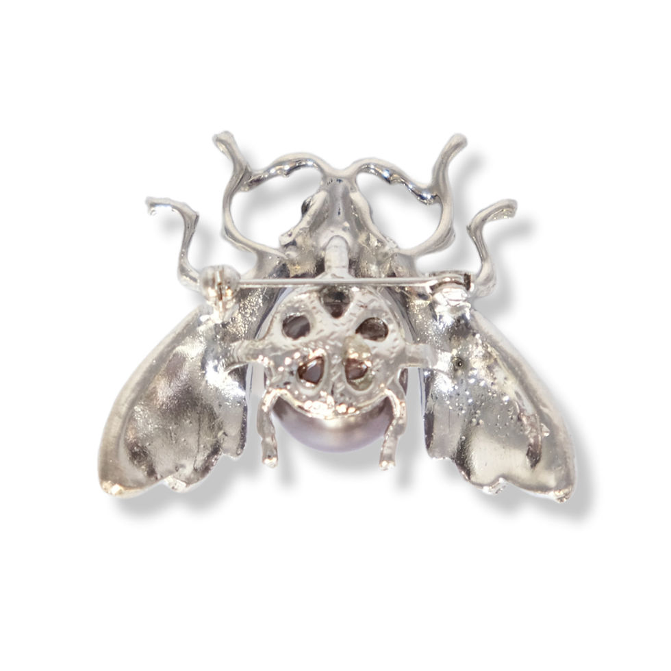 Thumbnail: Rhinestone Bumble Bee Brooch Pin Pearl Exquisite Alloy Insect with Unique Design