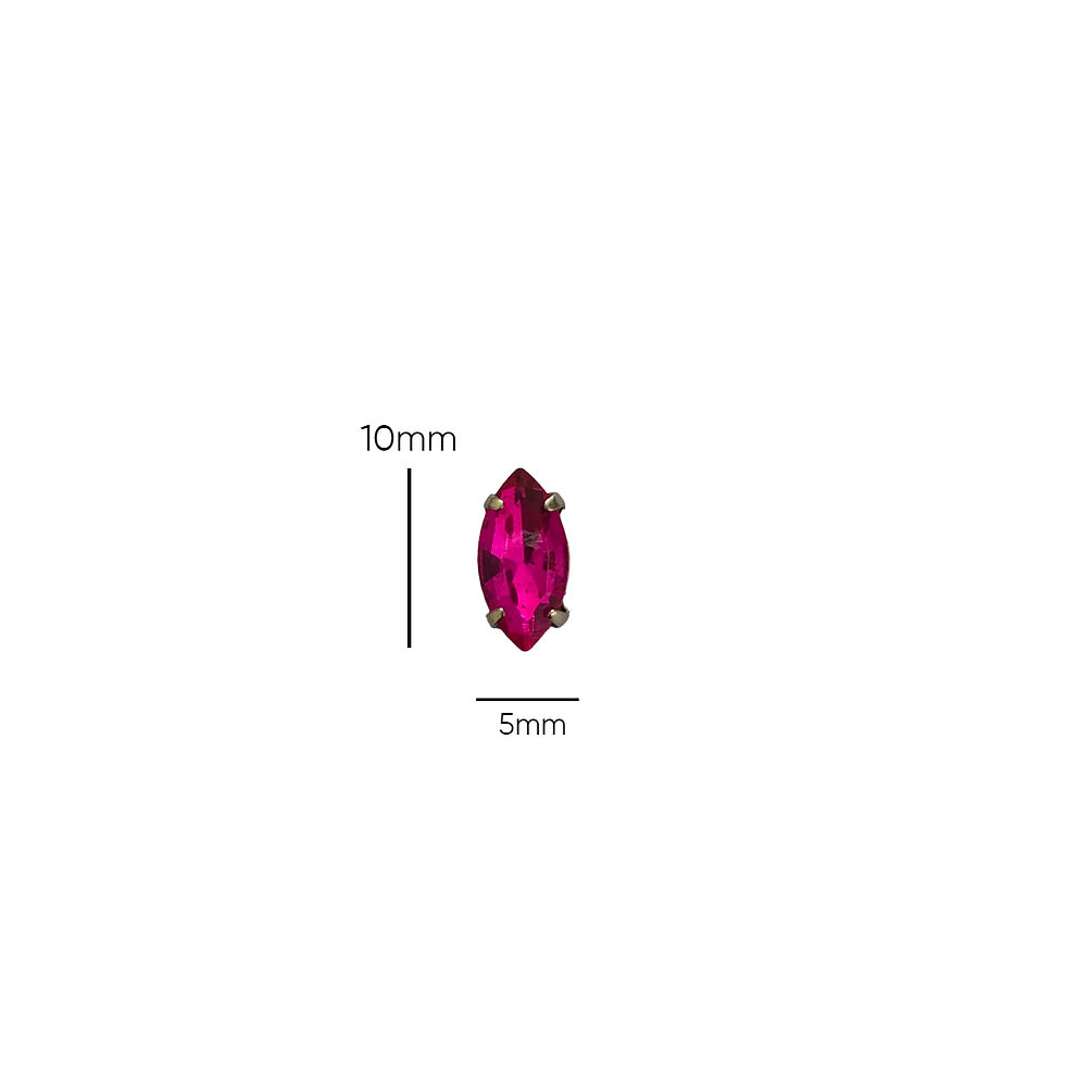 Small Eye Shape Fuchsia Crystal