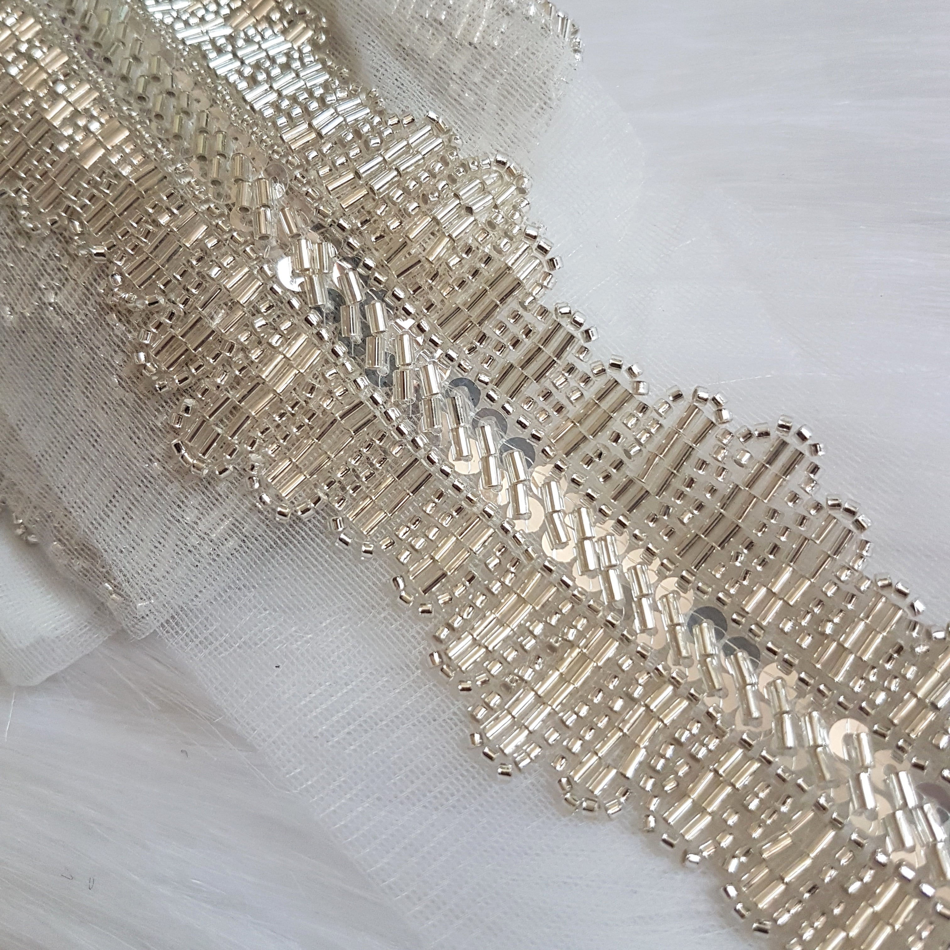 Silver Embroidery Lace