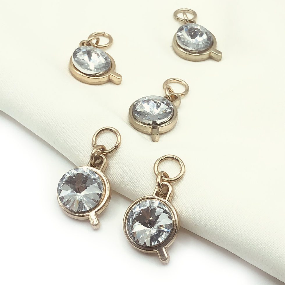 Golden Brass Rhinestone Pendant