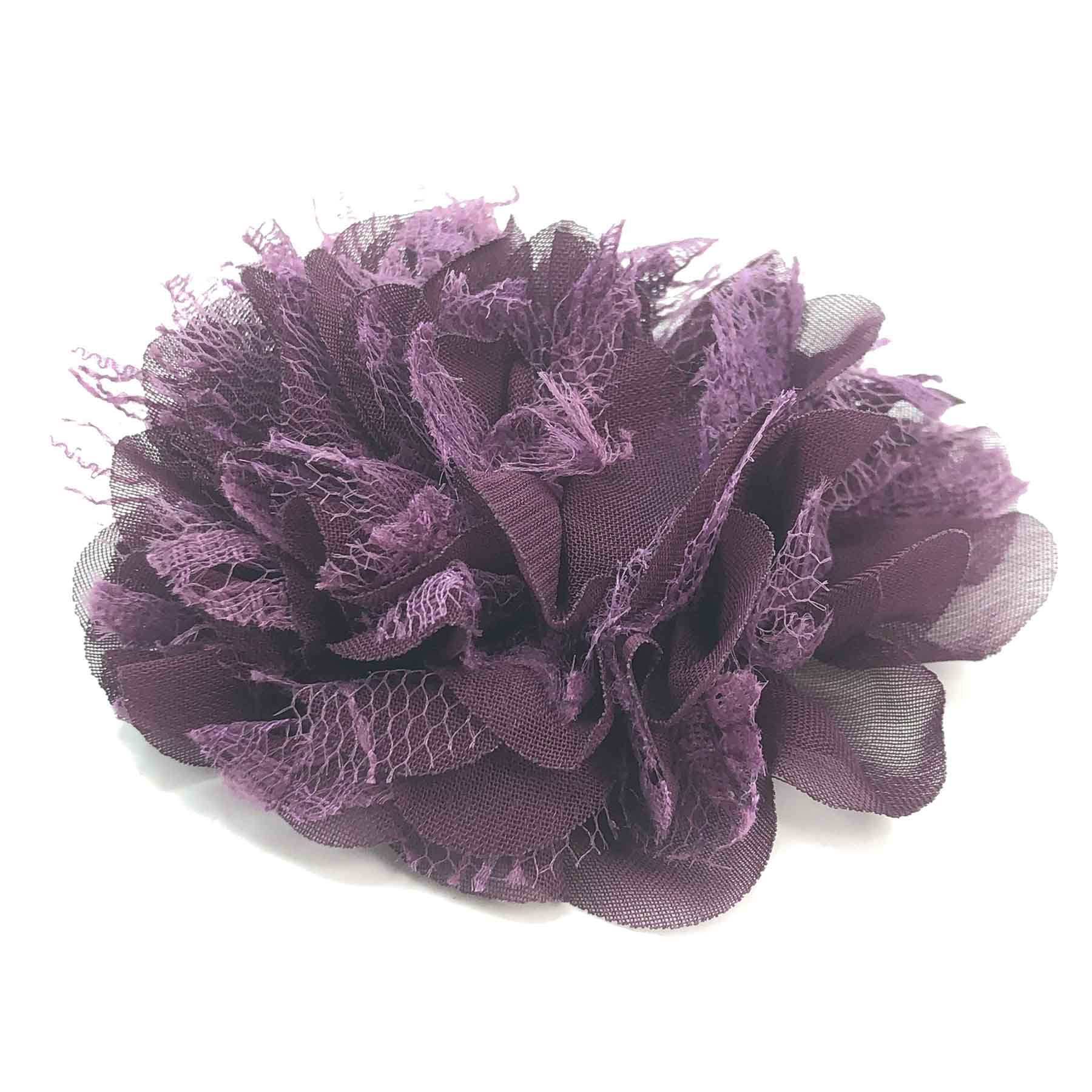 5Pcs Purple Fabric Flowers 9cm for DIY Crafts Headpiece Appliques Ornament Decor