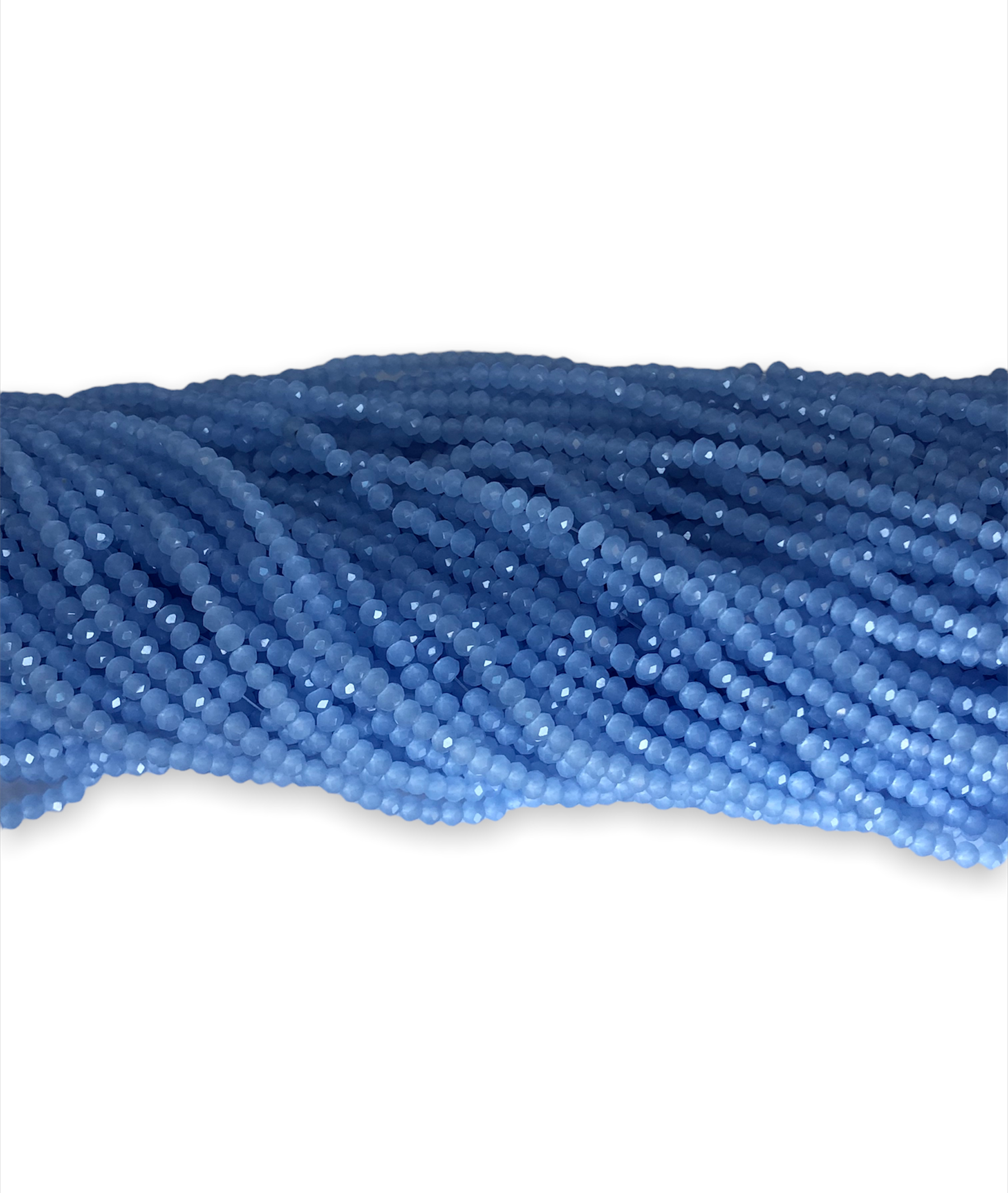 Light Blue Glass Round Beads 3mm 13inch Strand for Crafts and Jewelry Making